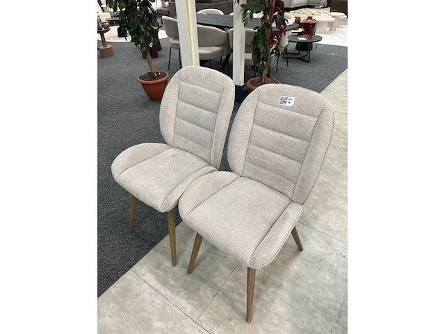 2x eetkamerstoel sabine, geweven, beige - afbeelding 1 van  4