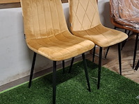 2x eetkamerstoel, velvet geel - afbeelding 1 van  4