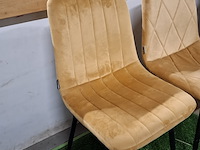 2x eetkamerstoel, velvet geel - afbeelding 3 van  4