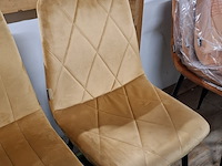 2x eetkamerstoel, velvet geel - afbeelding 4 van  4