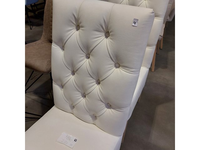 2x eetkamerstoel zazuhome, "capiton sixty", wit - afbeelding 3 van  3