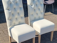 2x eetkamerstoel, zazuhome, "capiton sixty", wit - afbeelding 1 van  4
