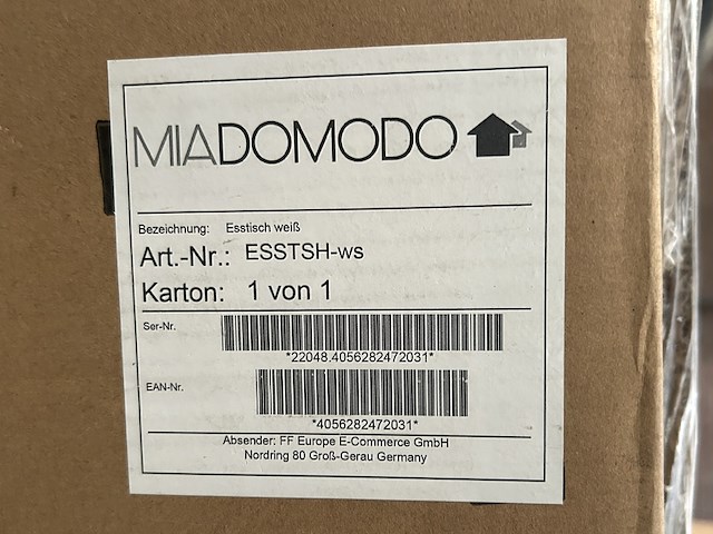 2x eettafel miadomodo, zwart, wit - afbeelding 3 van  4