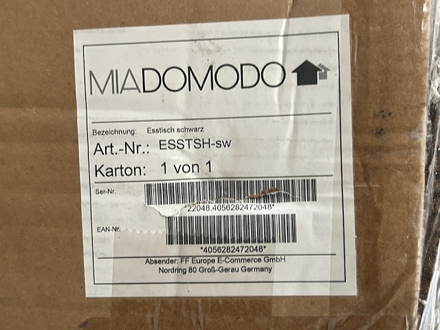 2x eettafel miadomodo, zwart, wit - afbeelding 4 van  4