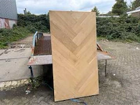 2x eettafel retour eiken visgraat blad 180 x 98 cm