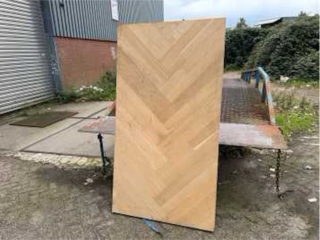 2x eettafel retour eiken visgraat blad 180 x 98 cm - afbeelding 2 van  4