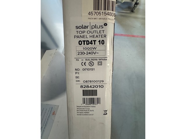 2x elektrische convector radiator, otd4t 10, wit - afbeelding 3 van  3