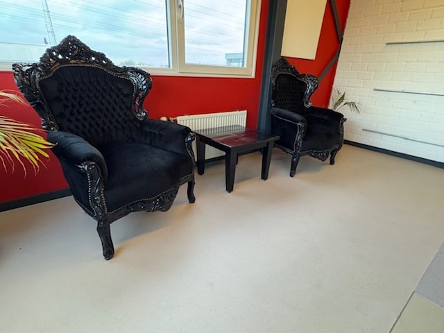 2x fauteuil barok, zwart - afbeelding 1 van  5