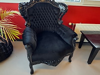 2x fauteuil barok, zwart - afbeelding 3 van  5