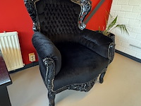 2x fauteuil barok, zwart - afbeelding 4 van  5