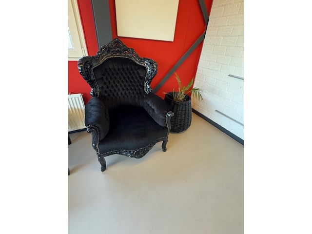 2x fauteuil barok, zwart - afbeelding 5 van  5
