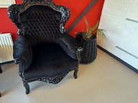 2x fauteuil barok, zwart - afbeelding 5 van  5