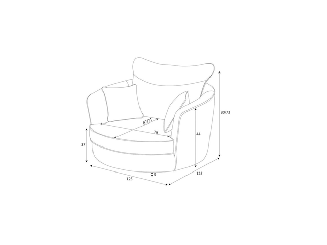 2x fauteuil | draaibaar, naduvi collection, vendôme, antraciet - afbeelding 4 van  5