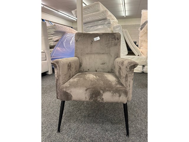 2x fauteuil elie, velvet, taupe - afbeelding 1 van  4