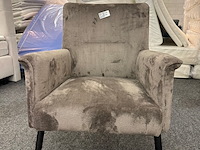 2x fauteuil elie, velvet, taupe - afbeelding 1 van  4