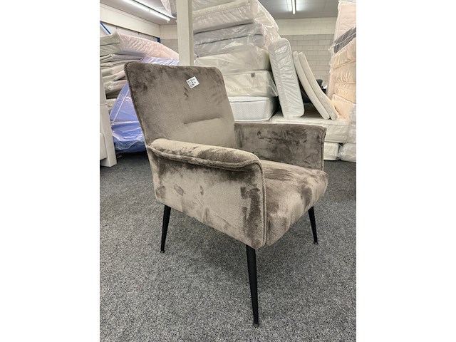 2x fauteuil elie, velvet, taupe - afbeelding 3 van  4