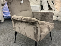 2x fauteuil elie, velvet, taupe - afbeelding 3 van  4