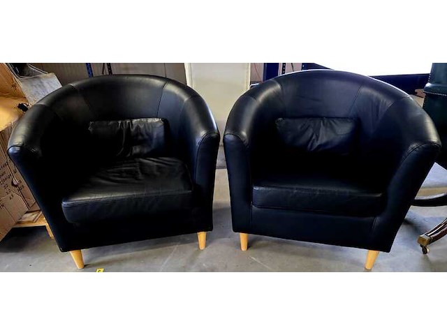 2x fauteuil, ikea, tullsta, zwart - afbeelding 1 van  2