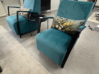 2x fauteuil inhouse, grandola, turquoise, met salontafel - afbeelding 1 van  9