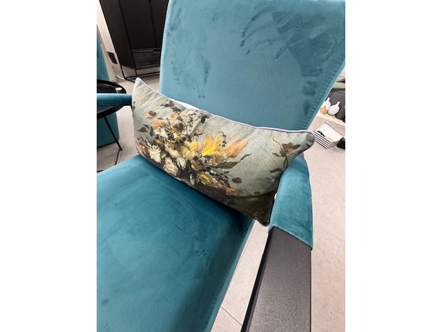 2x fauteuil inhouse, grandola, turquoise, met salontafel - afbeelding 6 van  9