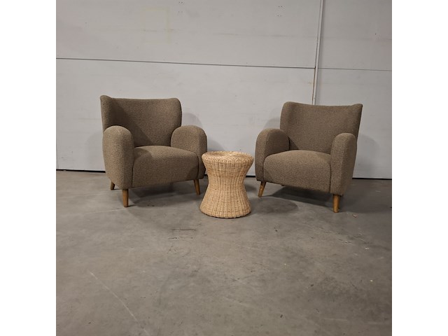 2x fauteuil met bijzettafel, rivièra maison la contessina , brown 15 - afbeelding 1 van  9