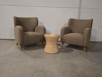 2x fauteuil met bijzettafel, rivièra maison la contessina , brown 15 - afbeelding 1 van  9