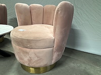 2x fauteuil, roze/goud, met bijzettafel - afbeelding 2 van  6