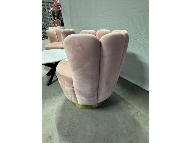 2x fauteuil, roze/goud, met bijzettafel - afbeelding 3 van  6