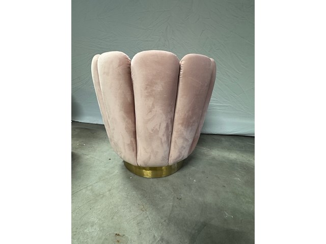 2x fauteuil, roze/goud, met bijzettafel - afbeelding 4 van  6