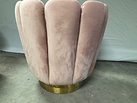 2x fauteuil, roze/goud, met bijzettafel - afbeelding 4 van  6