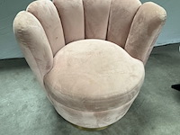 2x fauteuil, roze/goud, met bijzettafel - afbeelding 5 van  6