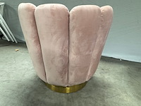 2x fauteuil, roze/goud, met bijzettafel - afbeelding 6 van  6