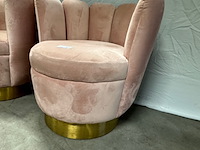 2x fauteuil, roze/goud - afbeelding 3 van  6