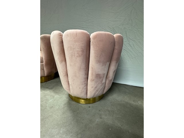 2x fauteuil, roze/goud - afbeelding 4 van  6