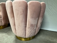 2x fauteuil, roze/goud - afbeelding 4 van  6