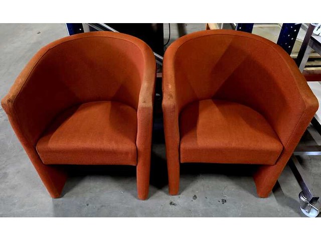 2x fauteuil, terracotta - afbeelding 1 van  2