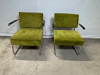 2x fauteuil zuiver, ridge rib, groen - afbeelding 1 van  13