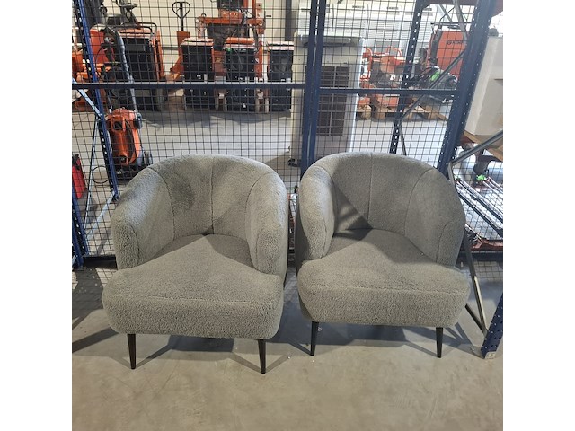 2x fauteuils, label51, nora, grijs / chroom, 2025 - afbeelding 2 van  6