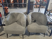 2x fauteuils, label51, nora, grijs / chroom, 2025 - afbeelding 2 van  6