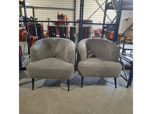 2x fauteuils, label51, nora, grijs / chroom, 2025 - afbeelding 1 van  6