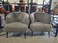 2x fauteuils, label51, nora, grijs / chroom, 2025 - afbeelding 1 van  6
