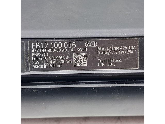 2x fietsaccu, bosch, powertube 500 eb12100016 - afbeelding 4 van  5