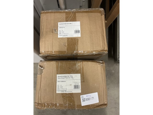 2x fitness halterschijvenset 15kg - afbeelding 1 van  4