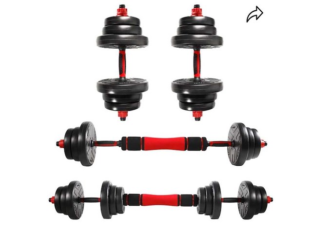 2x fitness toebehoren dumbell 's en gewichten - afbeelding 1 van  3
