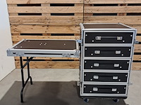2x flightcase met 5 lades en tafel, power dynamics, pd-fa6 - afbeelding 1 van  14