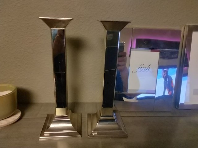 2x fotolijst en 2x kandelaar, fink silber - afbeelding 2 van  5