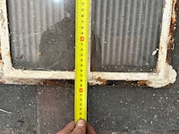 2x gebogen 4-ruits stalramen, historisch, wit/roest, 34 cm breed; 45-50 cm hoog - afbeelding 4 van  4