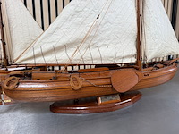 2x gedetailleerd houten scheepsmodel tjalk - afbeelding 4 van  10