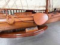 2x gedetailleerd houten scheepsmodel tjalk - afbeelding 5 van  10