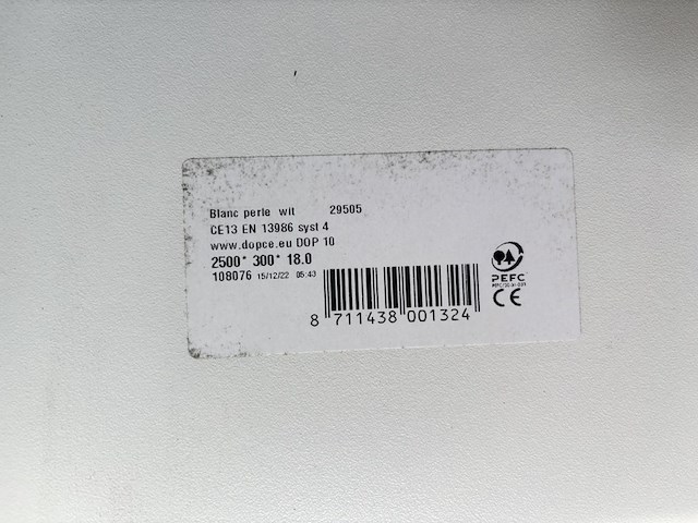 2x gemelamineerde meubelpanelen / interieurbouwpanelen, gemelamineerd, basic white (wit) - afbeelding 2 van  3